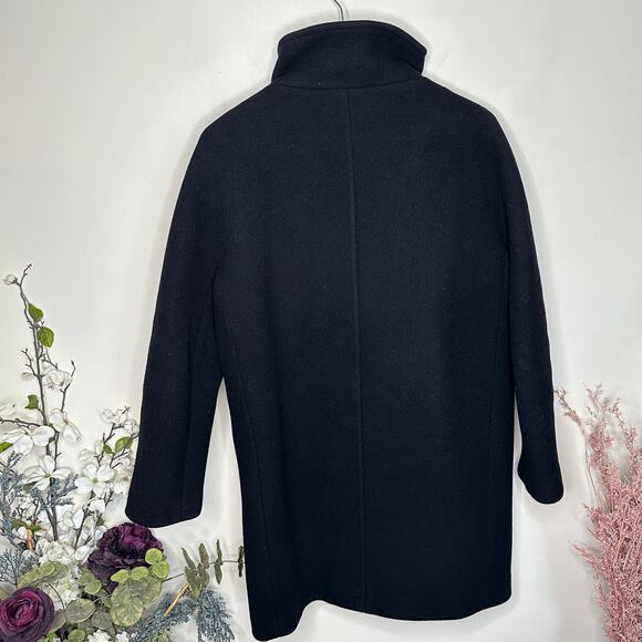 J. CREW Villa Coat in Italian Stadium Cloth Wool Black Sz 4 $398 - Picture 7 of 10